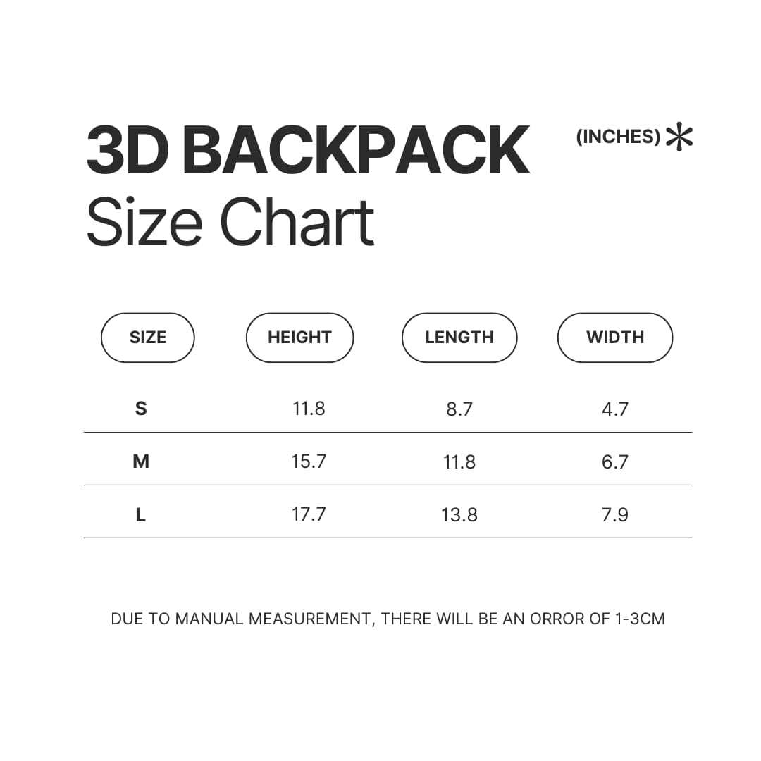 3D Backpack Size Chart - Studio Ghibli Shop