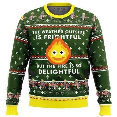 Studio Ghibli Howl's Moving Castle Calcifer Fire Is So Delightful Ugly Christmas Sweater