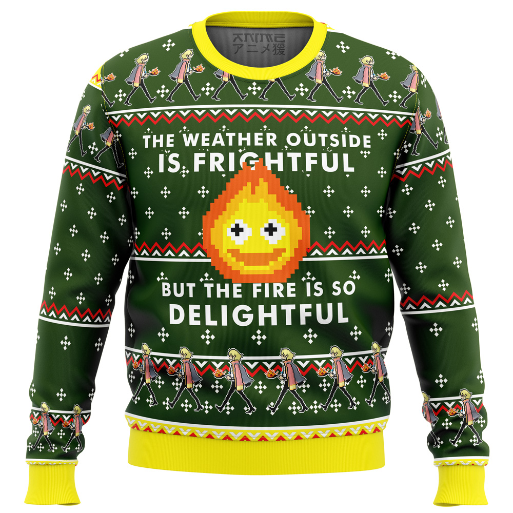 Studio Ghibli Howl's Moving Castle Calcifer Fire Is So Delightful Ugly Christmas Sweater