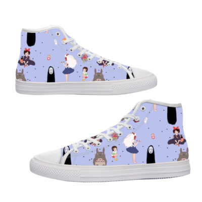 Studio Ghibli Characters Light Purple Converse Shoes