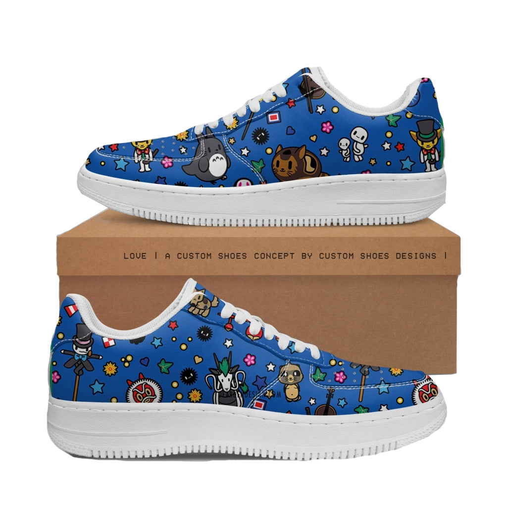 Studio Ghibli Characters In The Blue AF1 Low Shoes