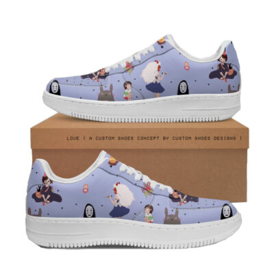 Studio Ghibli Characters Light Purple AF1 Low Shoes