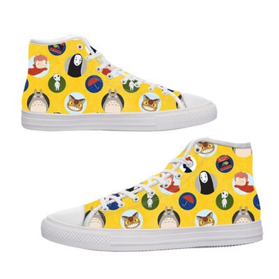 Studio Ghibli Characters Yellow Converse Shoes
