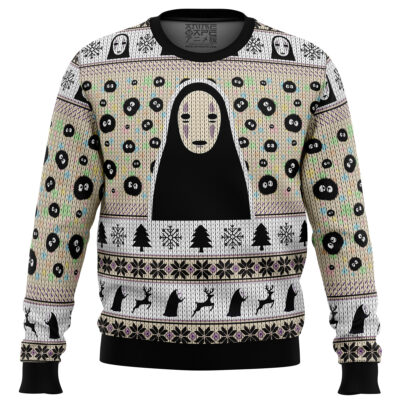 Studio Ghibli Spirited Away No Face and Soot Sprites Ugly Christmas Sweater