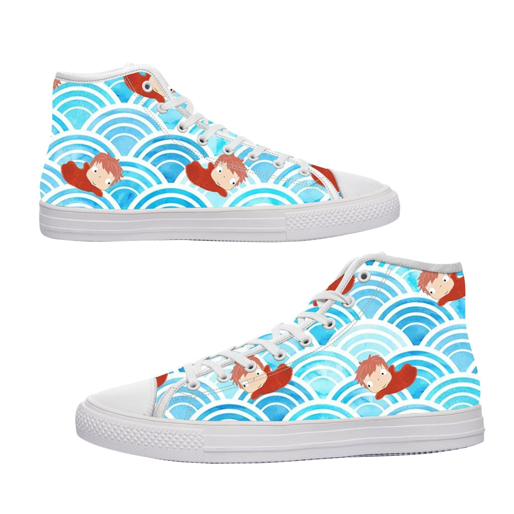 Studio Ghibli Ponyo In The Blue Sea Converse Shoes