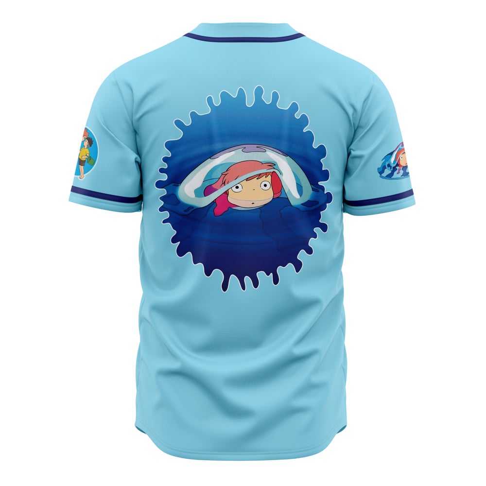 Studio Ghibli Ponyo Sea Creatures Baseball Jersey - Image 3