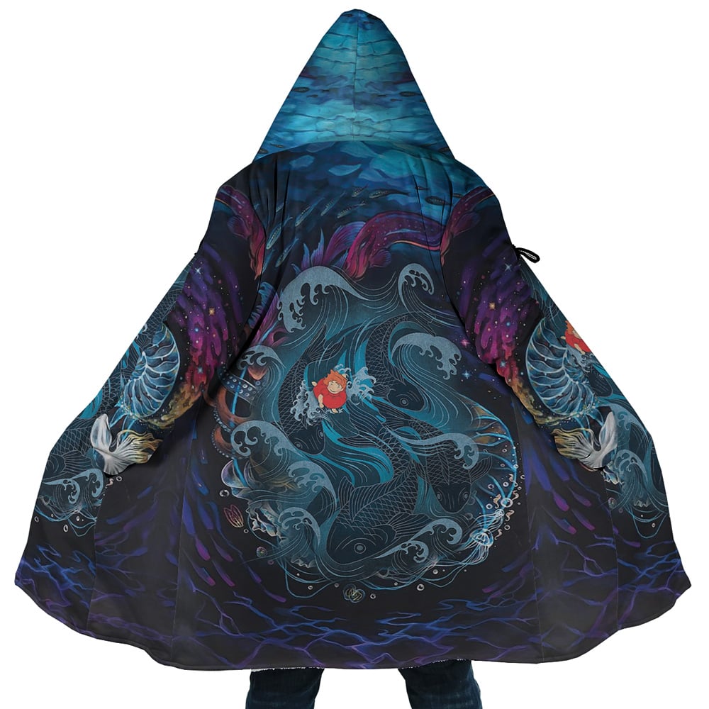 Studio Ghibli Ponyo Sea Creatures Dream Cloak Coat