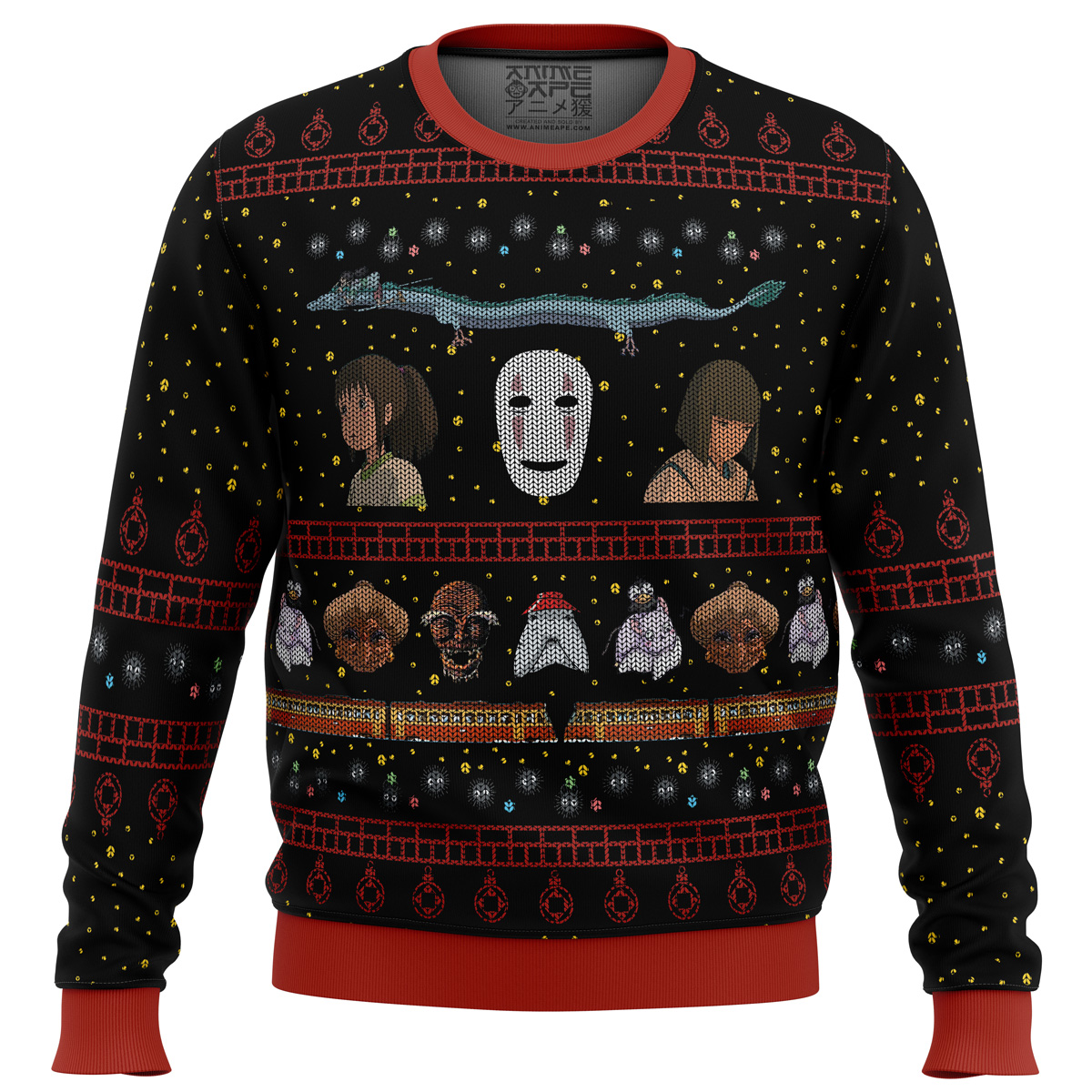 Studio Ghibli Spirited Away Main Casts Ugly Christmas Sweater