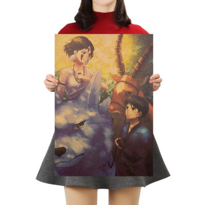 Studio Ghibli Princess Mononoke Ashitaka & San Poster