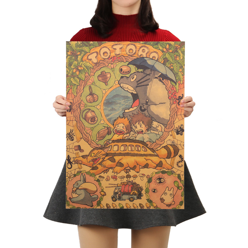 Studio Ghibli My Neighbor Totoro Art Retro Poster