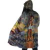 Trippy Grave of the Fireflies SG AOP Hooded Cloak Coat SIDE Mockup - Studio Ghibli Shop