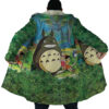 Trippy My Neighbor Totoro SG AOP Hooded Cloak Coat NO HOOD Mockup - Studio Ghibli Shop