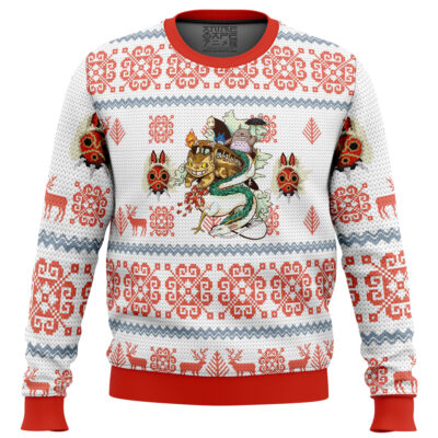 Studio Ghibli White Ugly Christmas Sweater