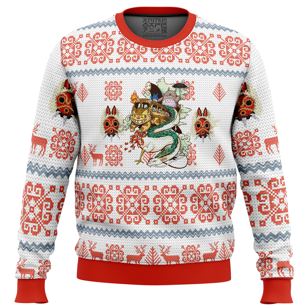 Studio Ghibli White Ugly Christmas Sweater