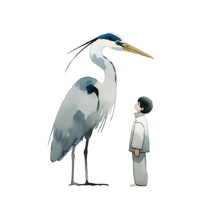 The Boy And The Heron Watercolour Tote Bag - Image 2