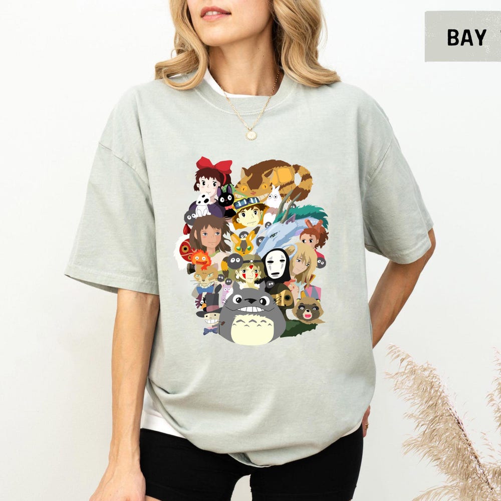 Vintage Ghibli Studio Characters T-Shirt - Image 5