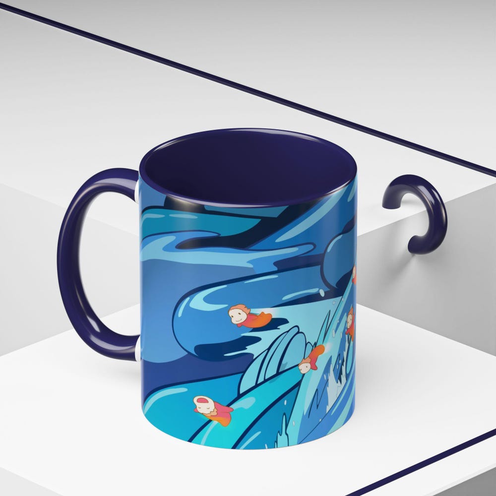 Kawaii Ponyo Coffee Mug, Ghibli inspired Mug - Image 8