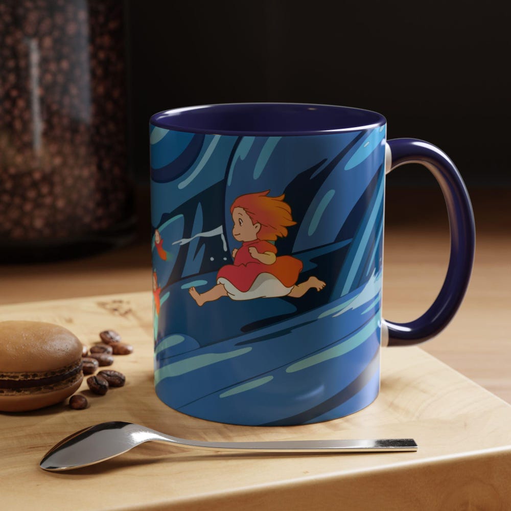 Kawaii Ponyo Coffee Mug, Ghibli inspired Mug