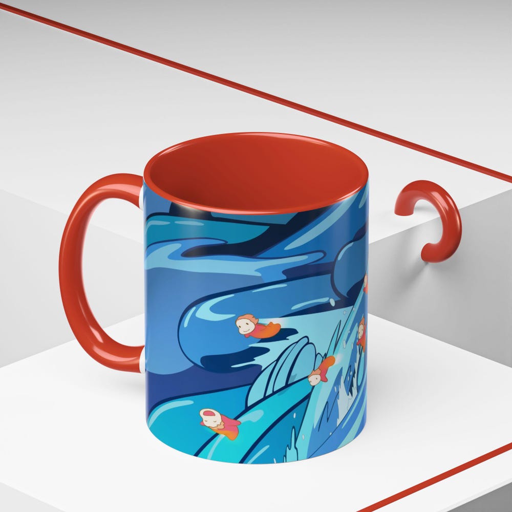 Kawaii Ponyo Coffee Mug, Ghibli inspired Mug - Image 5