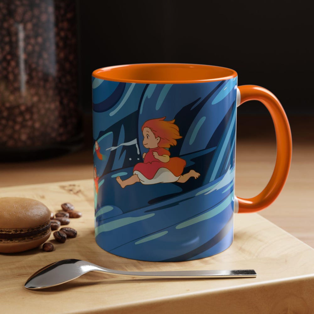 Kawaii Ponyo Coffee Mug, Ghibli inspired Mug - Image 7