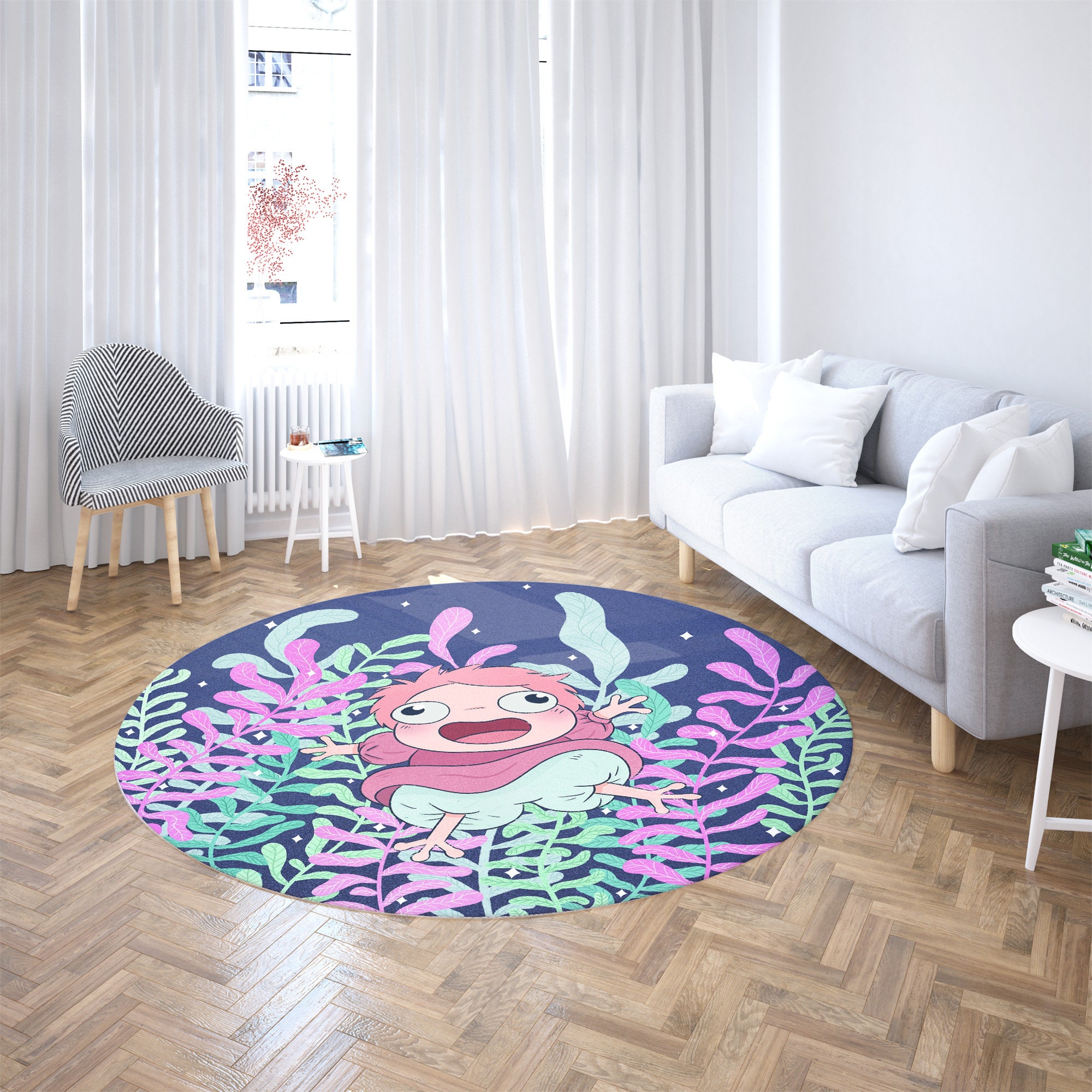 Studio Ghibli Ponyo Character Round Rug - Image 3