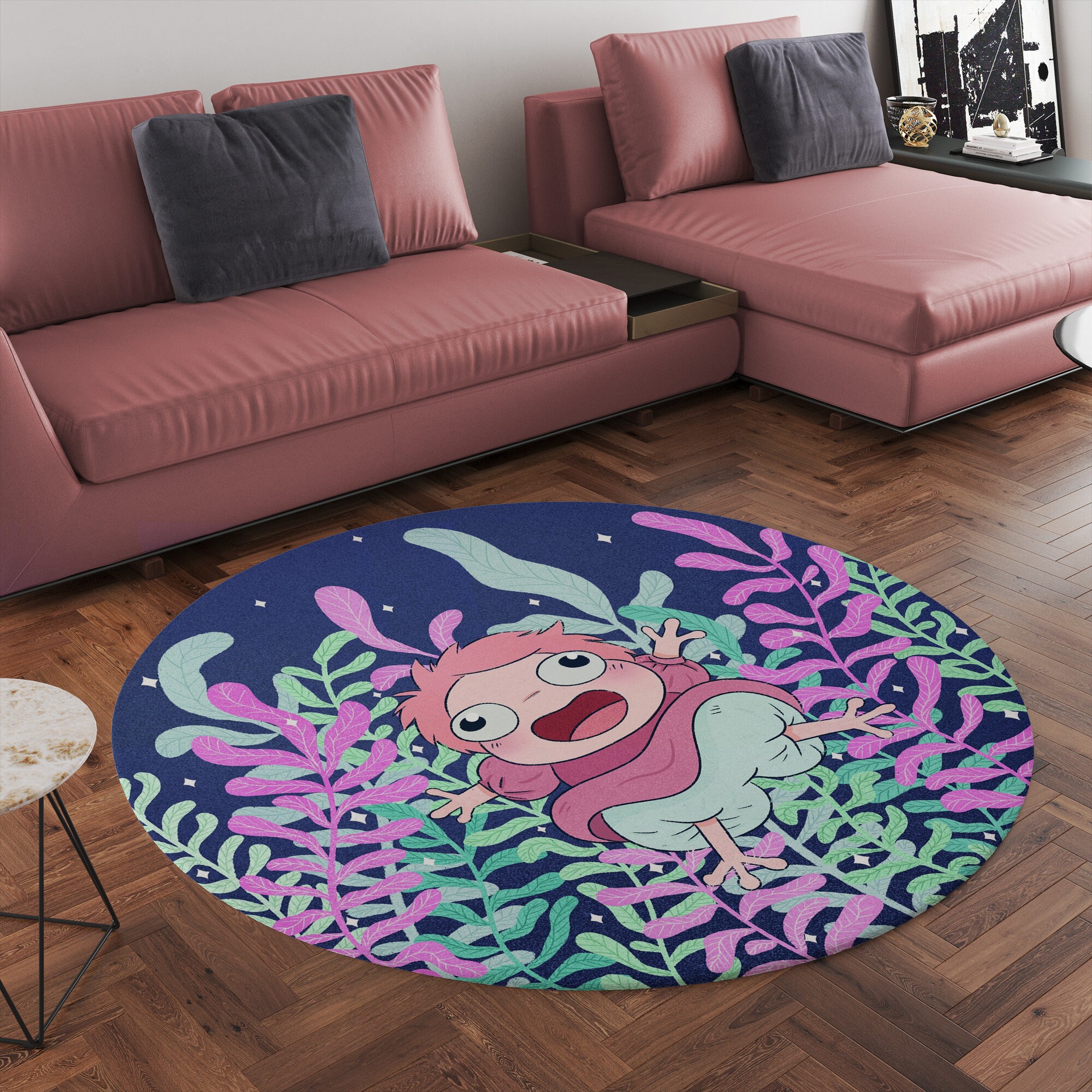 Studio Ghibli Ponyo Character Round Rug - Image 4