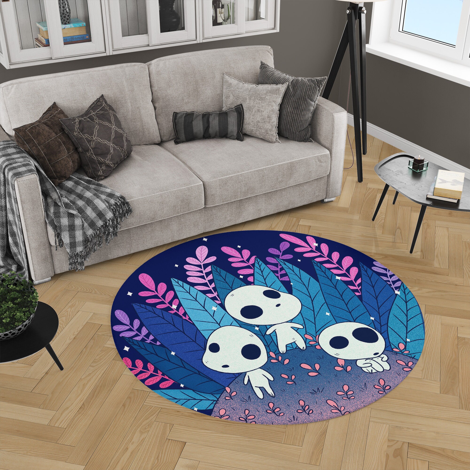 Studio Ghibli Princess Mononoke Kodama Round Rug