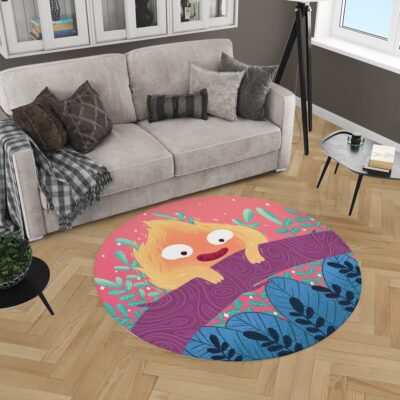 Alternative view of Studio Ghibli Howl's Moving Castle Calcifer Round Rug