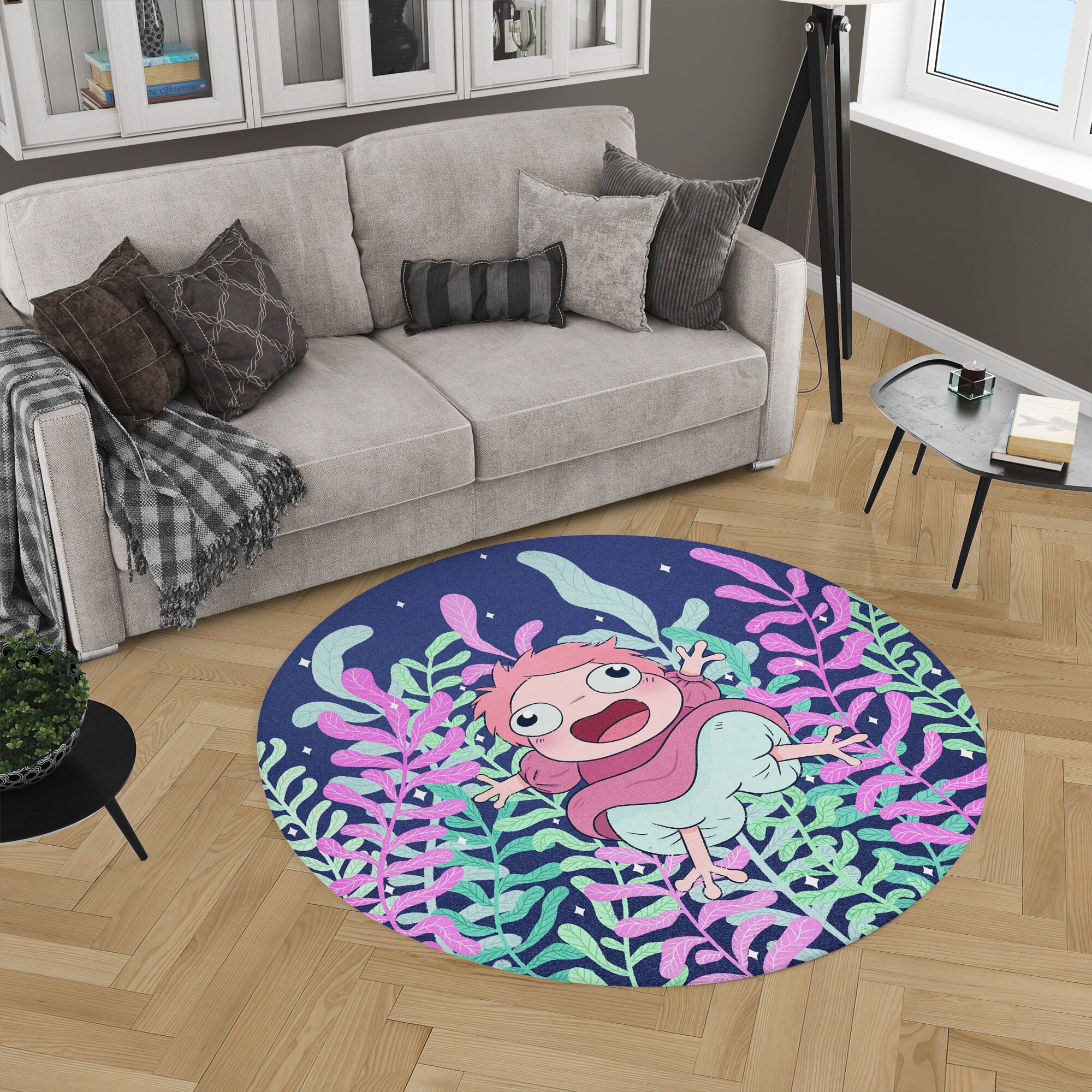 Studio Ghibli Ponyo Character Round Rug - Image 2