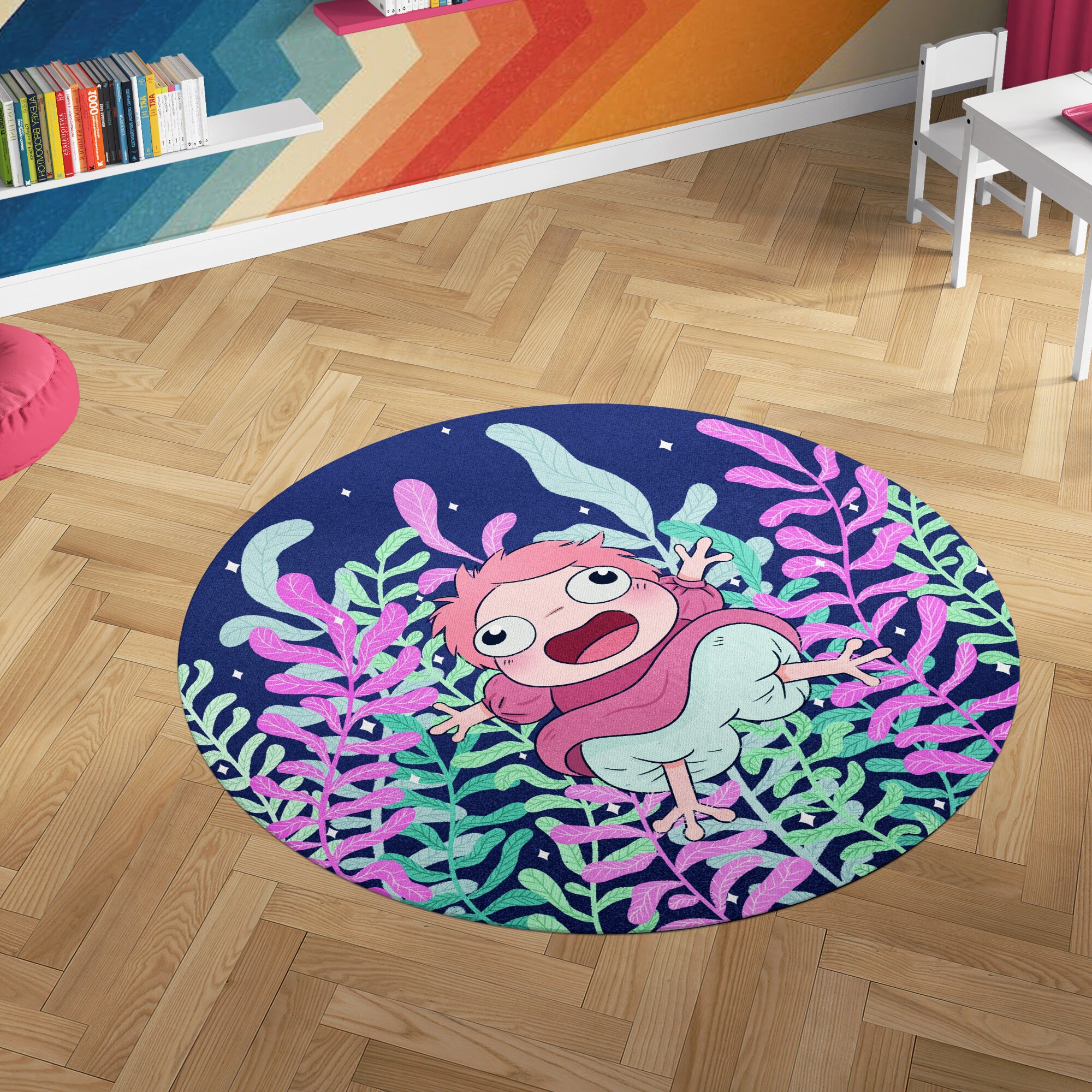 Studio Ghibli Ponyo Character Round Rug