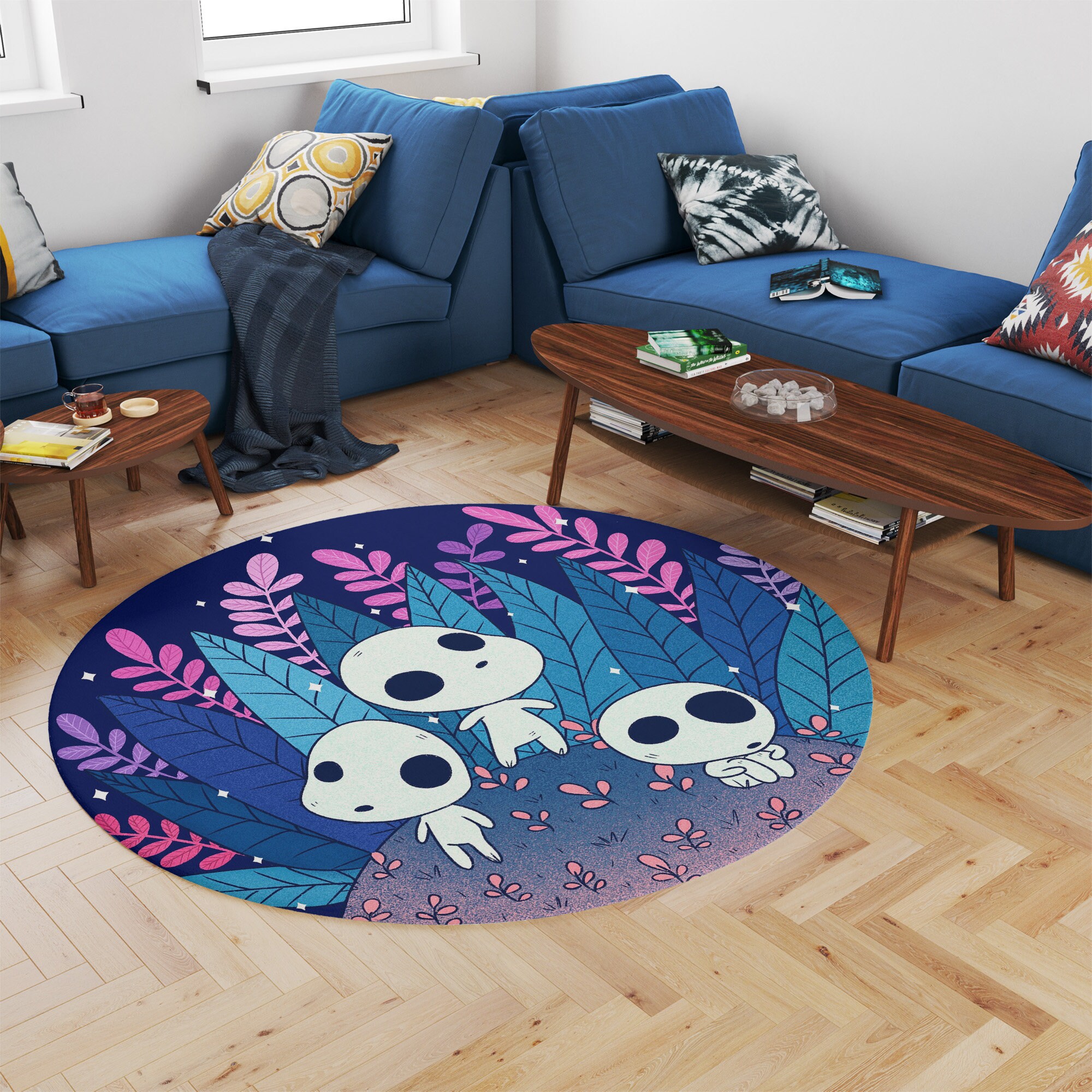 Studio Ghibli Princess Mononoke Kodama Round Rug - Image 4