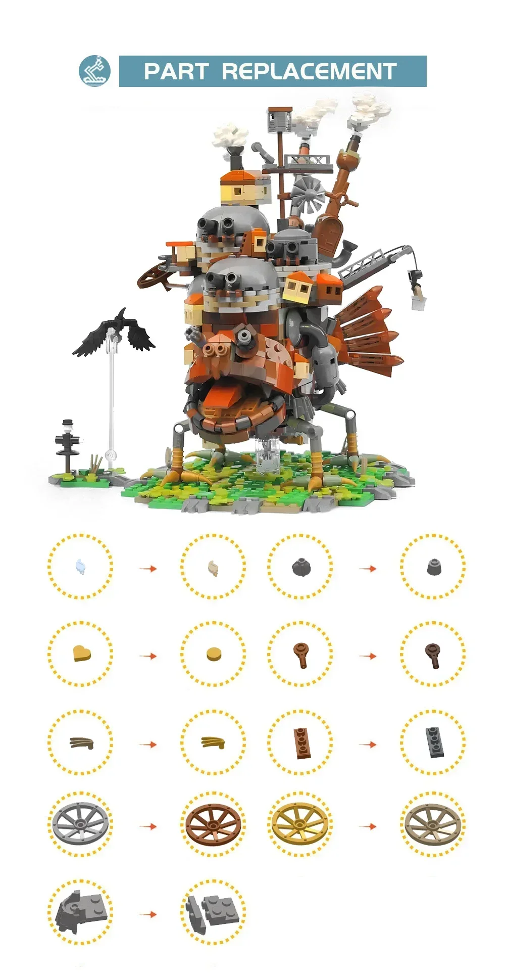 Hayao Miyazaki Animation Howl Mobile Castle Building Blocks - Image 6