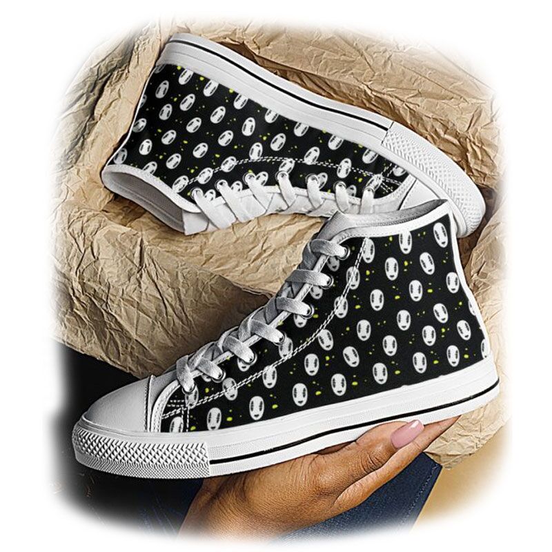 Studio Ghibli Spirited Away No Face Black-White Converse Shoes