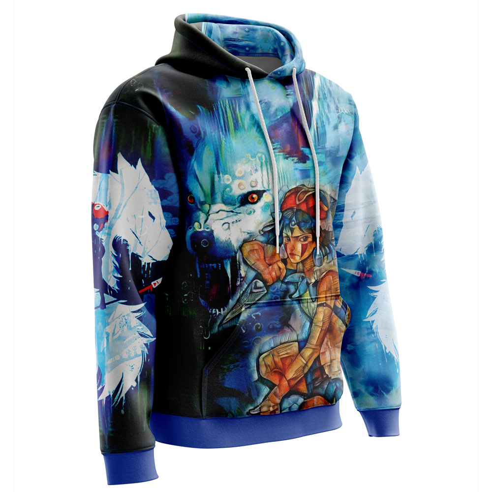 Studio Ghibli Princess Mononoke Raging 3D Hoodie - Image 2