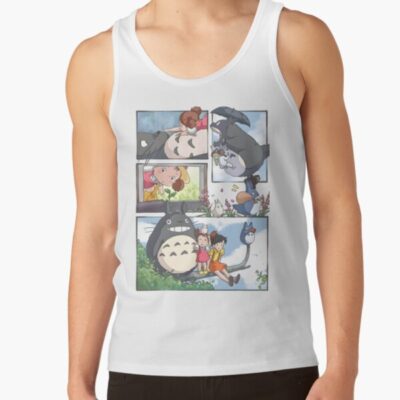 Kawaii And Cute Art Monster Go Ghiblis Flying Away Japan Film Tank Top