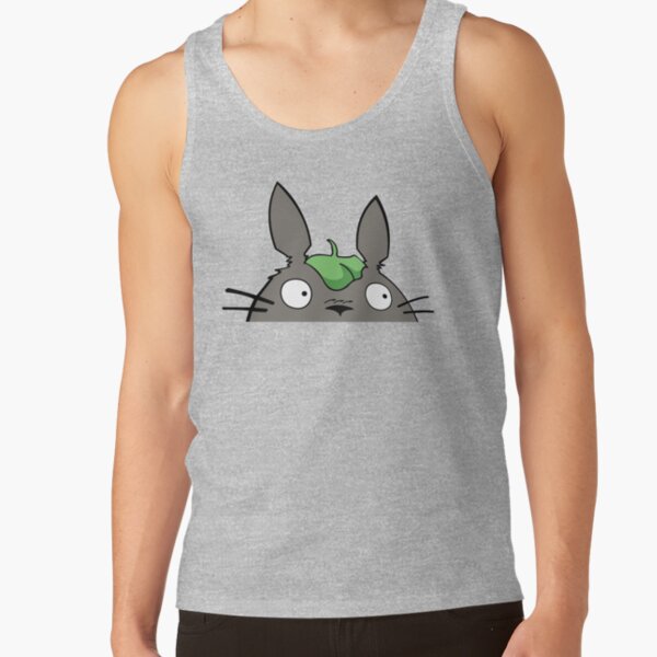 Cute Totoro Peeking Funny Peeker Tank Top - Image 4