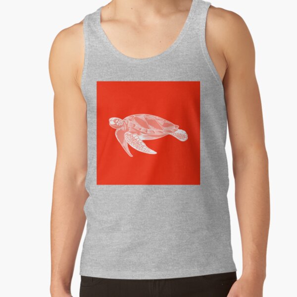 Red Vintage Sea Turtle Fs Tank Top - Image 4