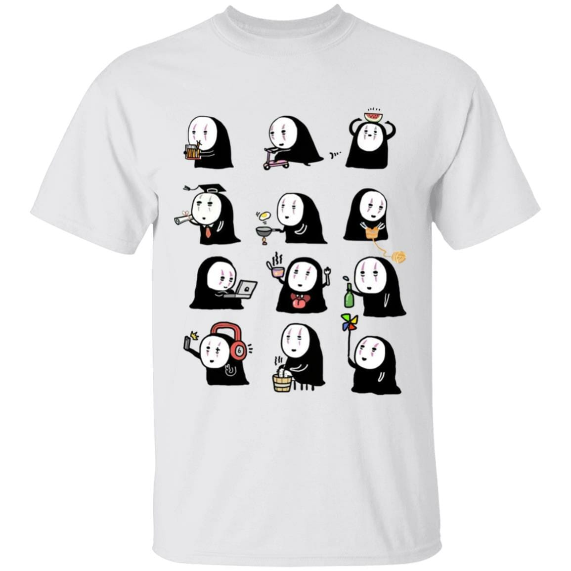 Studio Ghibli Cute No Face Kaonashi Collection T-shirt - Image 2