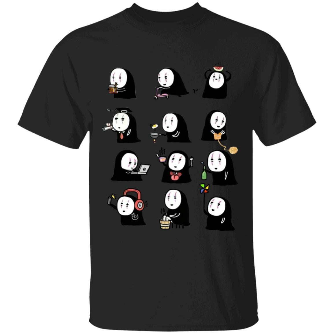 Studio Ghibli Cute No Face Kaonashi Collection T-shirt - Image 4