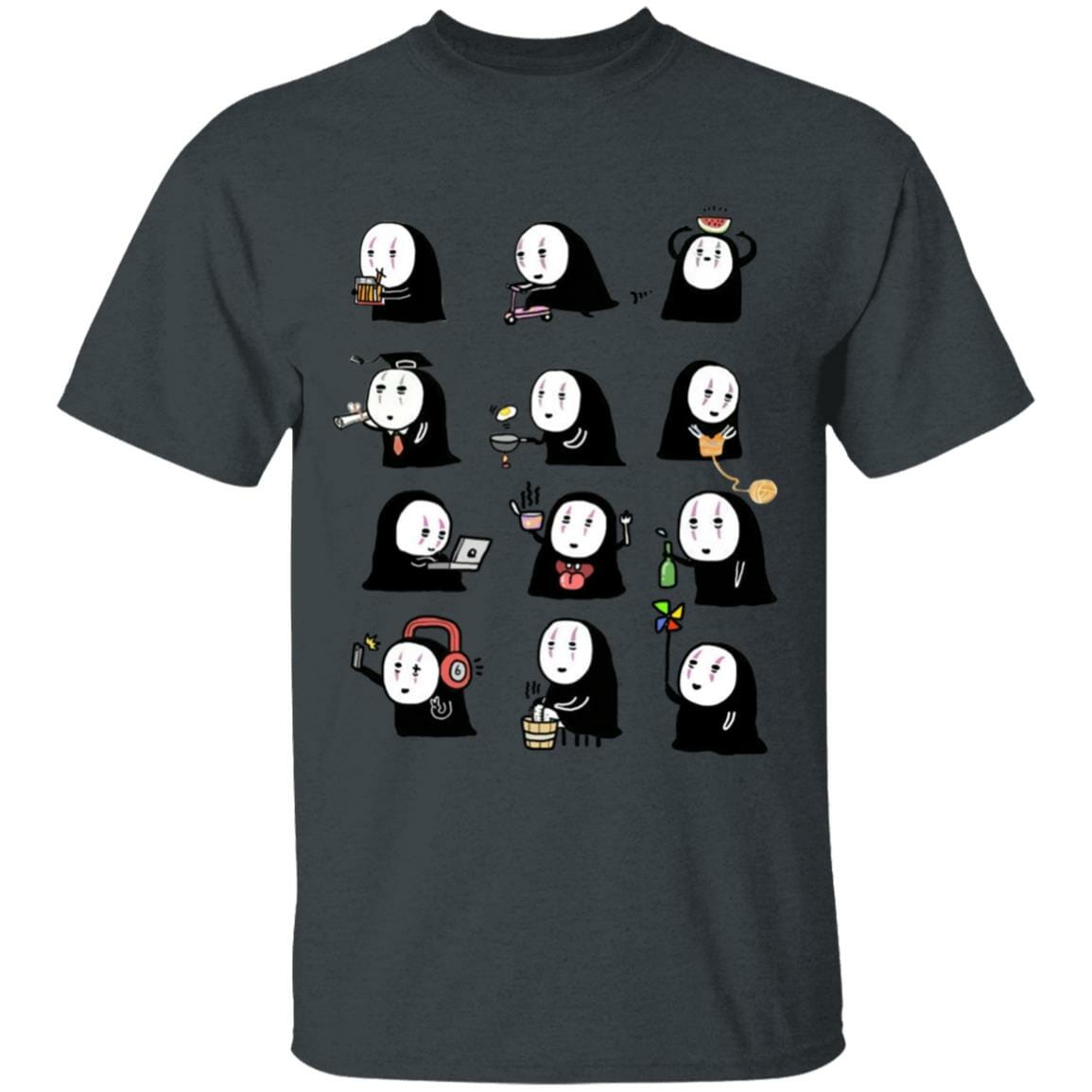 Studio Ghibli Cute No Face Kaonashi Collection T-shirt - Image 5