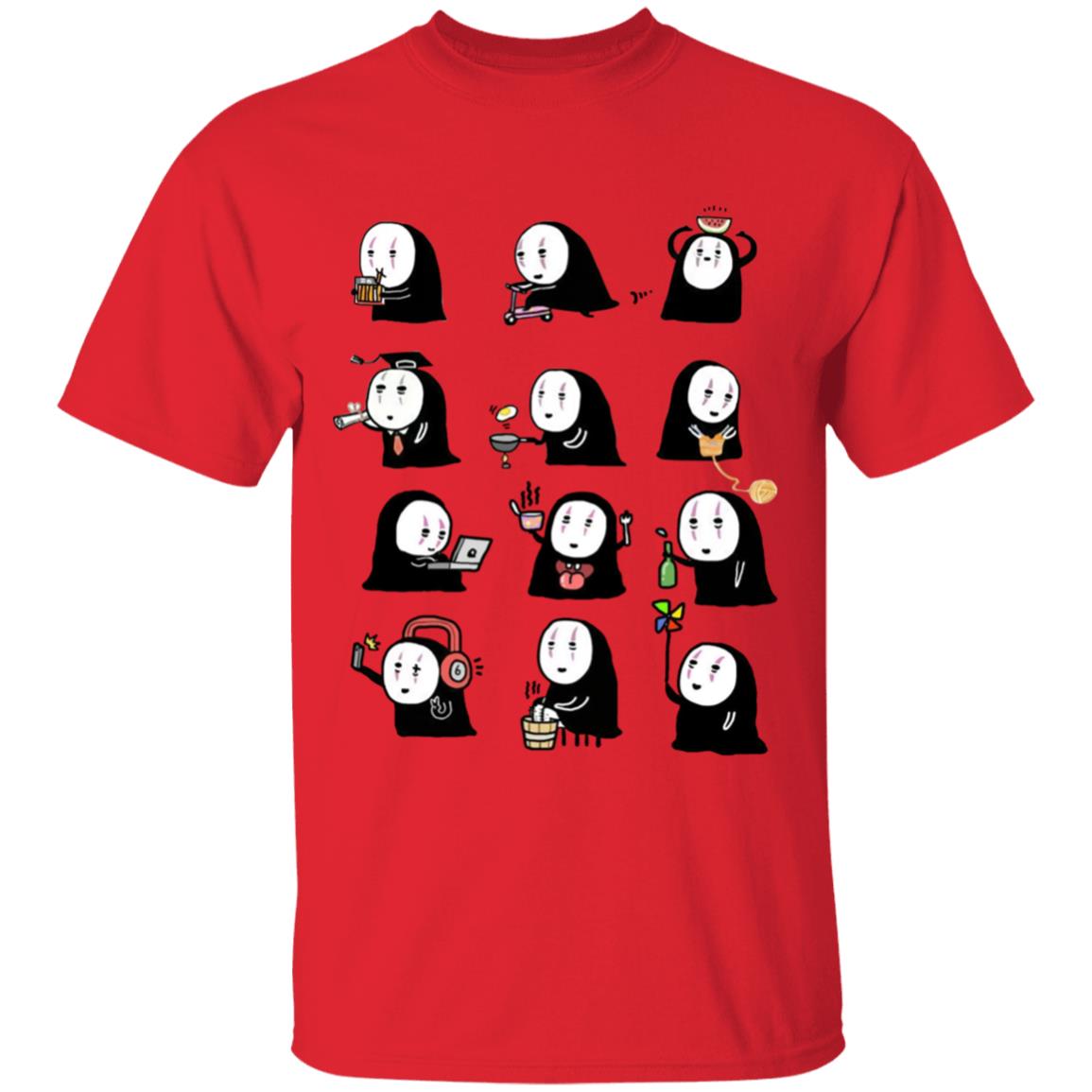 Studio Ghibli Cute No Face Kaonashi Collection T-shirt - Image 9
