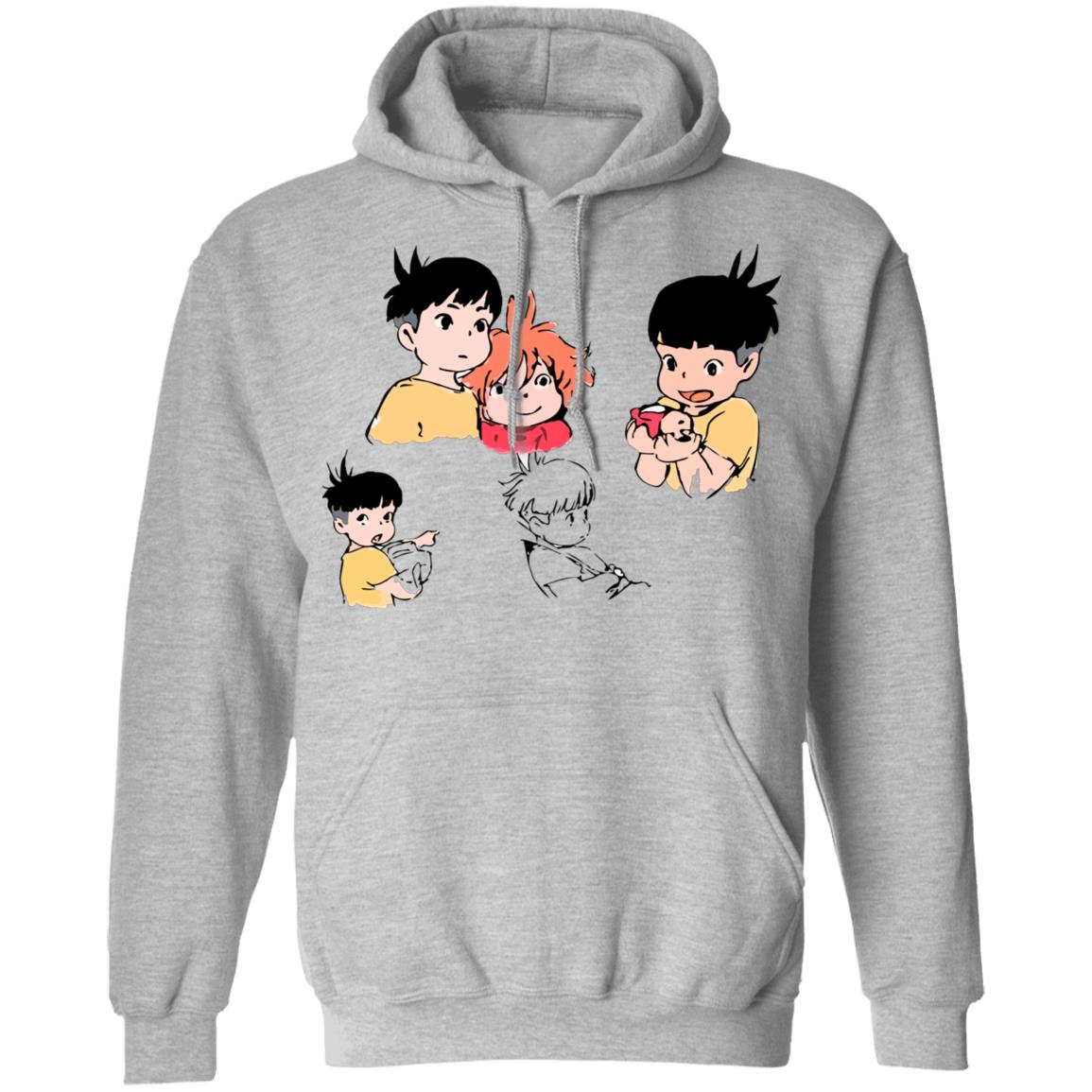 Ponyo and Sosuke Sketch Hoodie
