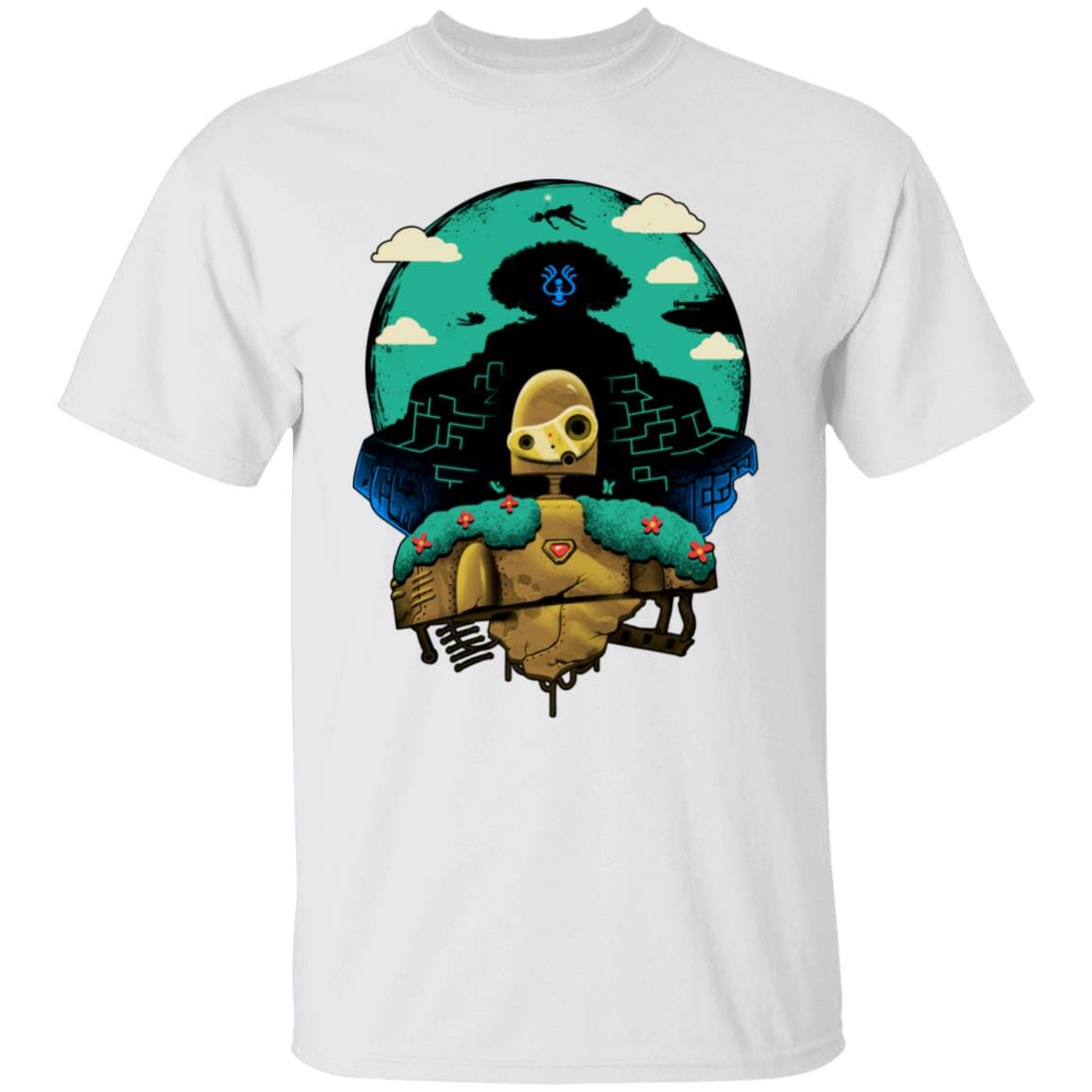 Studio Ghibli Laputa Castle in The Sky and Warrior Robot T-shirt - Image 2