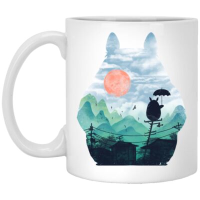 Totoro on the Line Lanscape Mug