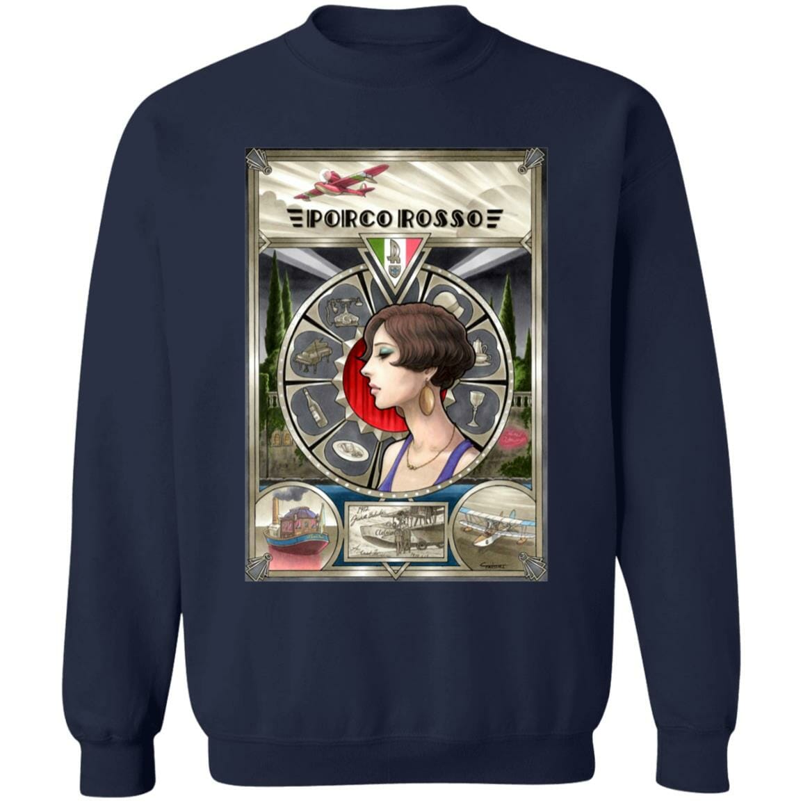 Studio Ghibli Porco Rosso Fiona Portrait Art Sweatshirt - Image 6