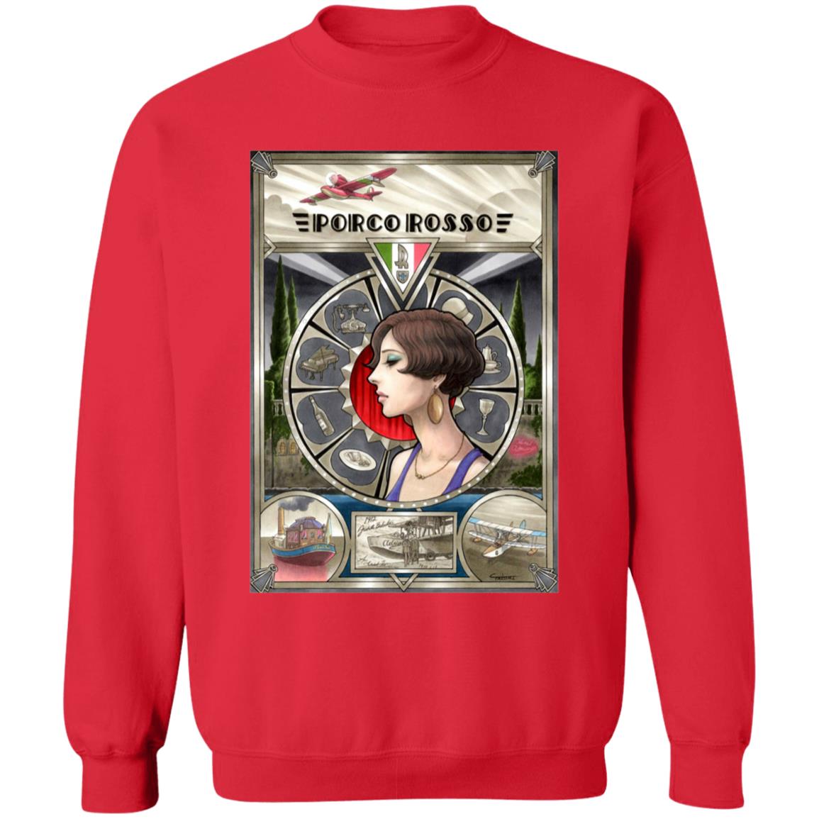 Studio Ghibli Porco Rosso Fiona Portrait Art Sweatshirt - Image 7