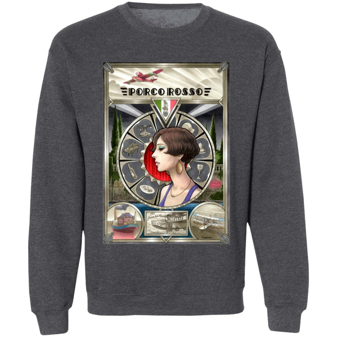 Studio Ghibli Porco Rosso Fiona Portrait Art Sweatshirt - Image 8