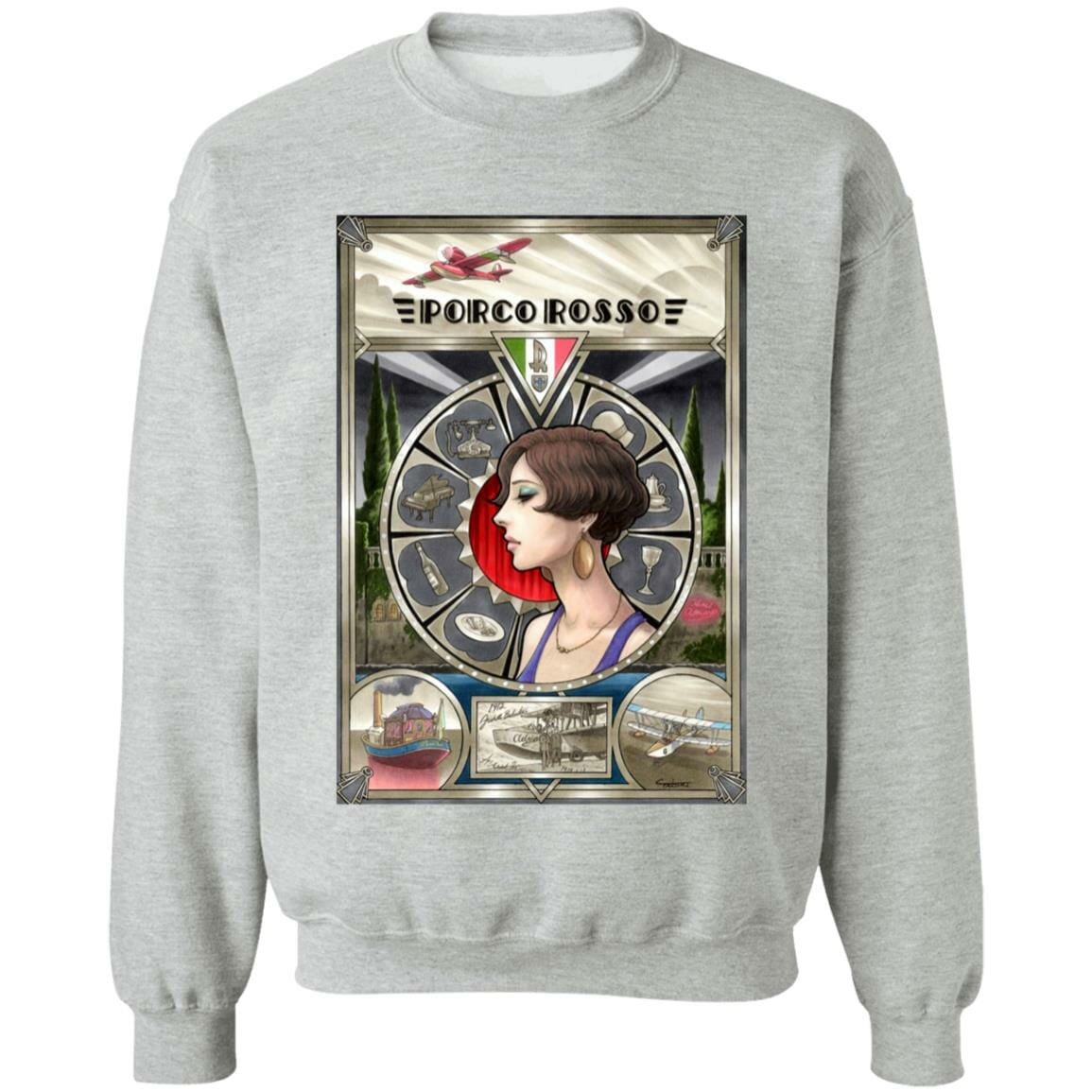 Studio Ghibli Porco Rosso Fiona Portrait Art Sweatshirt