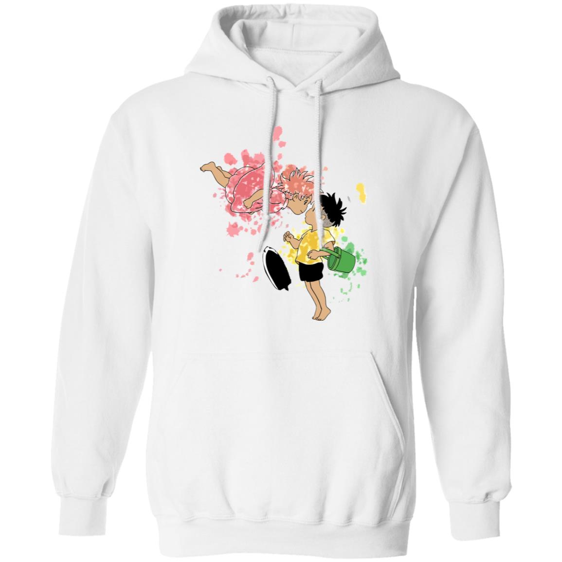 Ponyo and Sosuke Colorful Hoodie Unisex - Image 2