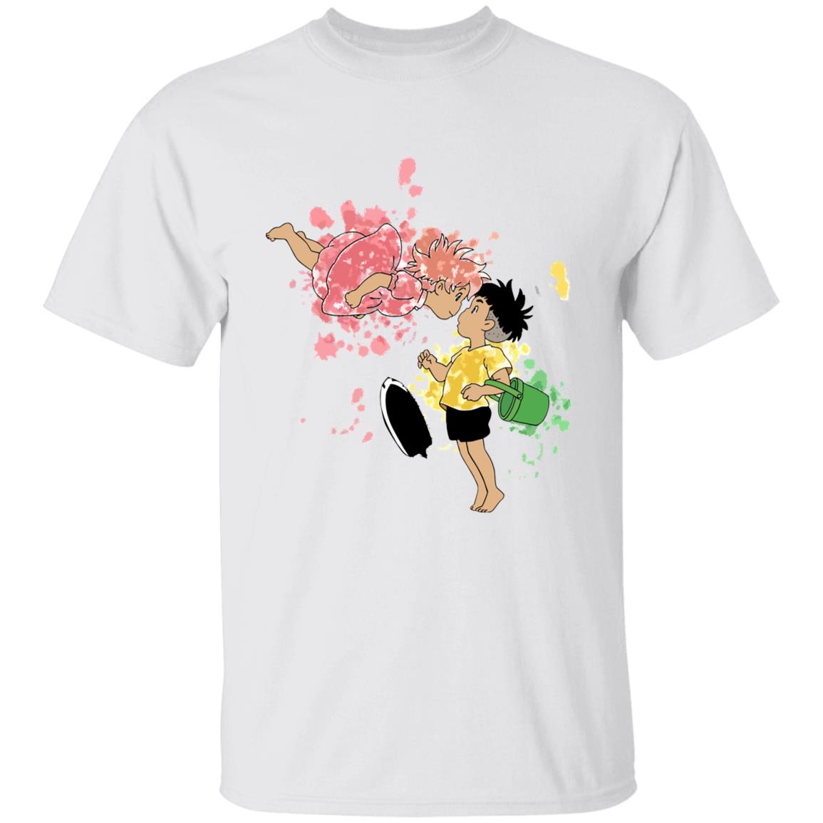 Ponyo and Sosuke Colorful T-shirt Unisex - Image 2